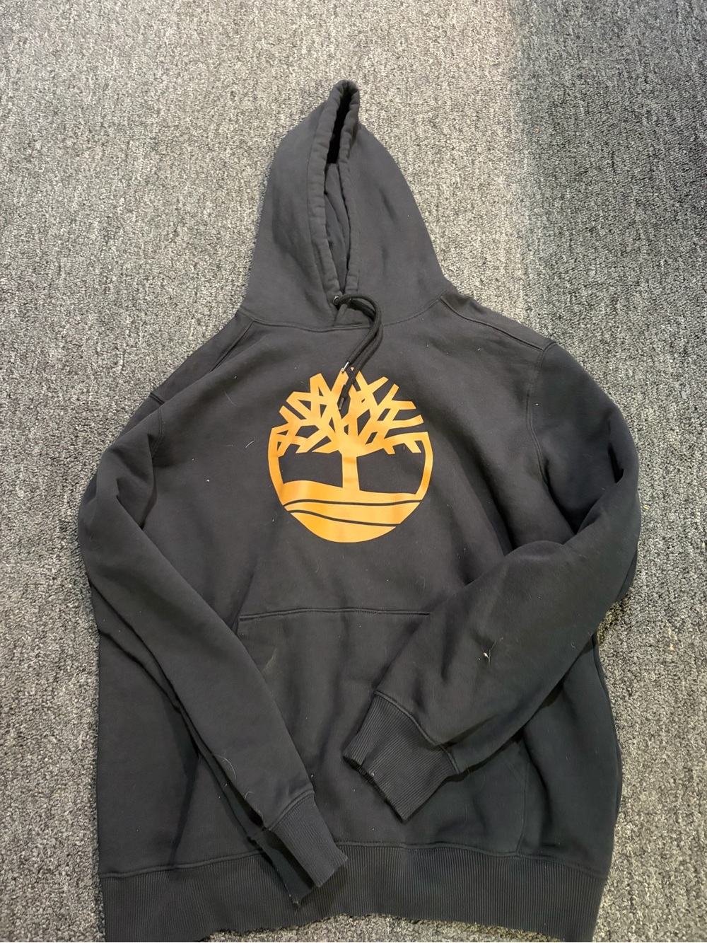 Timberland Black Crewneck Hoodie with Gold Tree Logo